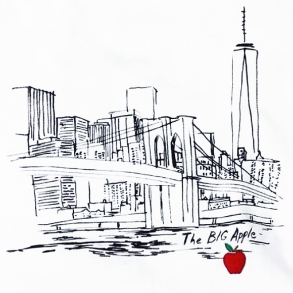 J.‎ Crew The Big Apple 🍎 Graphic Tee Shirt Brooklyn Bridge New York City Large - Picture 3 of 10